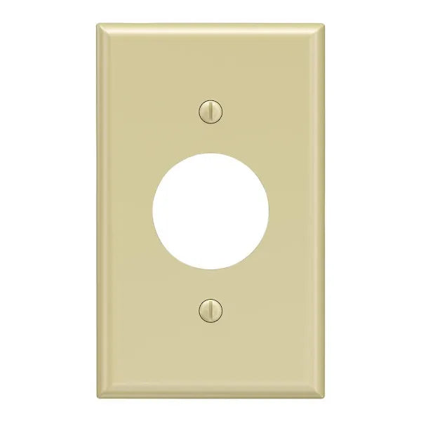 Maintenance Warehouse 1-Gang Unbreakable Polycarbonate Standard-Size Round Receptacle Wall Plate In Gloss Ivory, 1-Pack