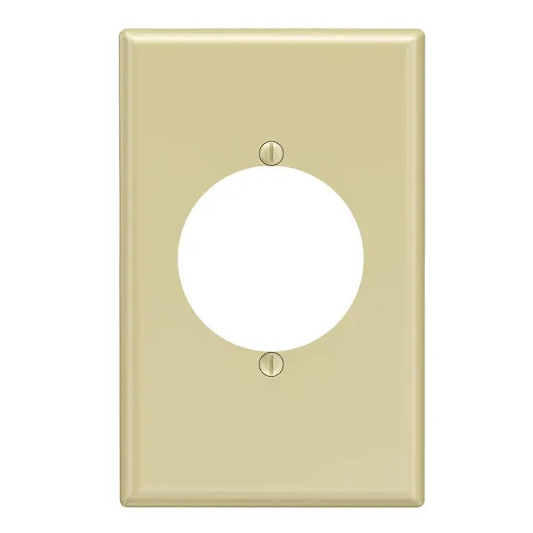 Maintenance Warehouse 1-Gang Unbreakable Polycarbonate Standard-Size Round Receptacle Wall Plate In Gloss Ivory, 1-Pack