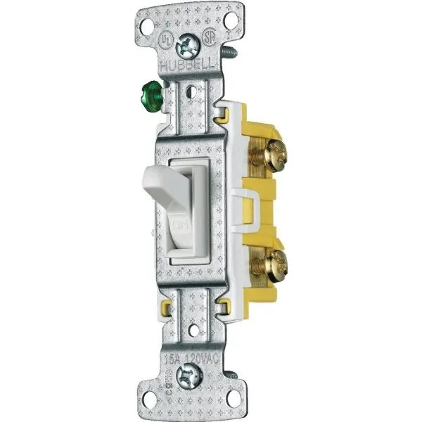 Hubbell-Pro 15 Amp/120 Vac 2-Position Toggle Switch, White