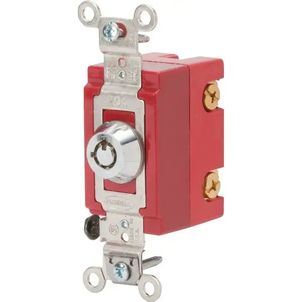 Hubbell-Pro 20 Amp 120/277 Vac 2-Position Locking Toggle Switch (Chrome)