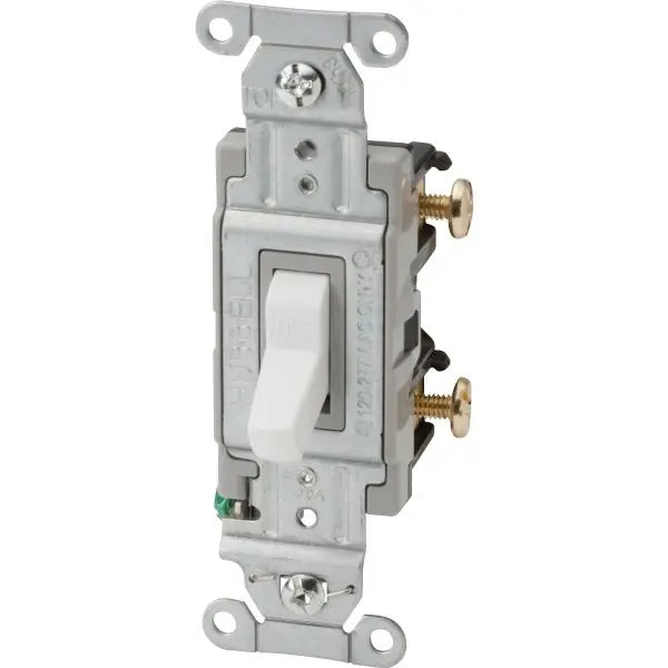 Hubbell-Pro 20 Amp 120/277 Vac 2-Position Side Wired Toggle Switch (White)