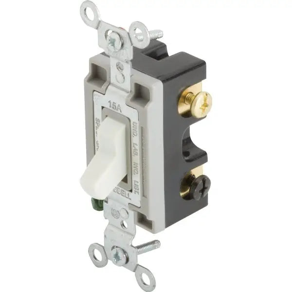 Hubbell-Pro 15 Amp 120/277 Vac 4-Way Toggle Switch (White)