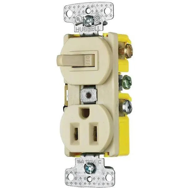 Hubbell-Pro 15 Amp/120 Vac 2-Position Combination Switch