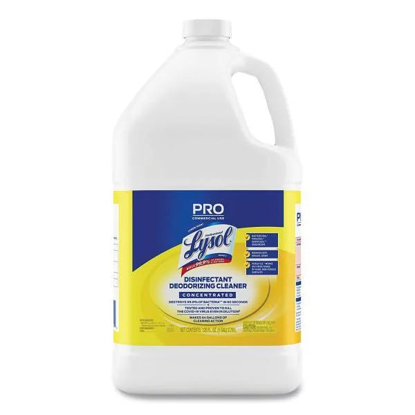 Disinfectant Deodorizing Cleaner Concentrate, Lemon Scent, 128 Oz Bottle