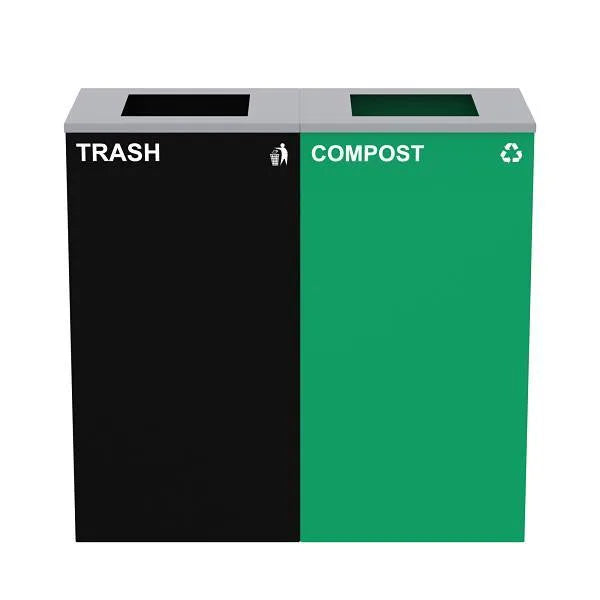 Alpine Industries 58g 2-Stream , Green Compost Bin Station Package Of 2