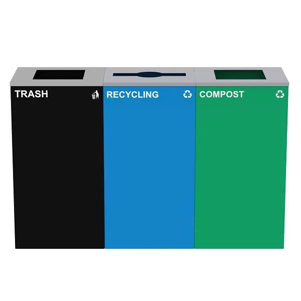 Alpine Industries 87g Steel Blue Recycling Bin Compost - Black