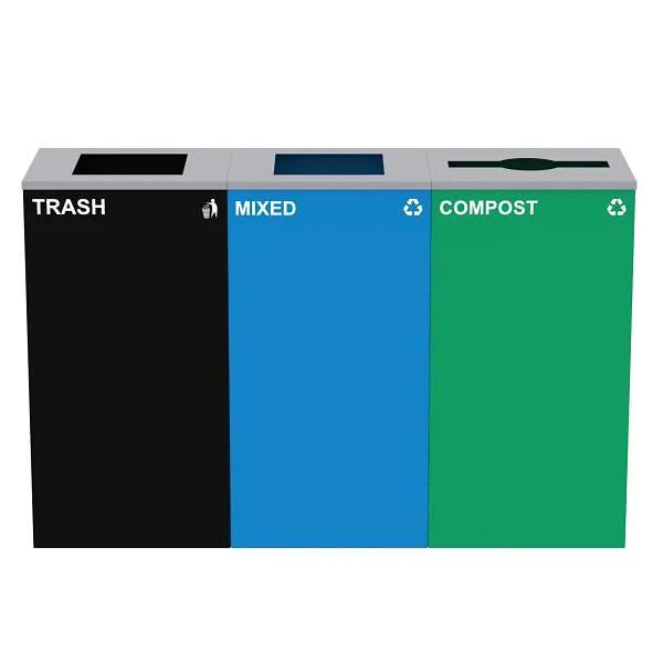 Alpine Industries 87g Steel Blue Mixed Bin Green Compost Bin, Black