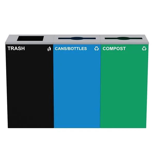 Alpine Industries 87g Steel Blue Cans/Bottles Bin Green Compost Bin Black