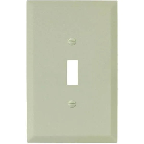 Titan3 Ivory Textured 1-Gang Toggle Jumbo Metal Wall Plate