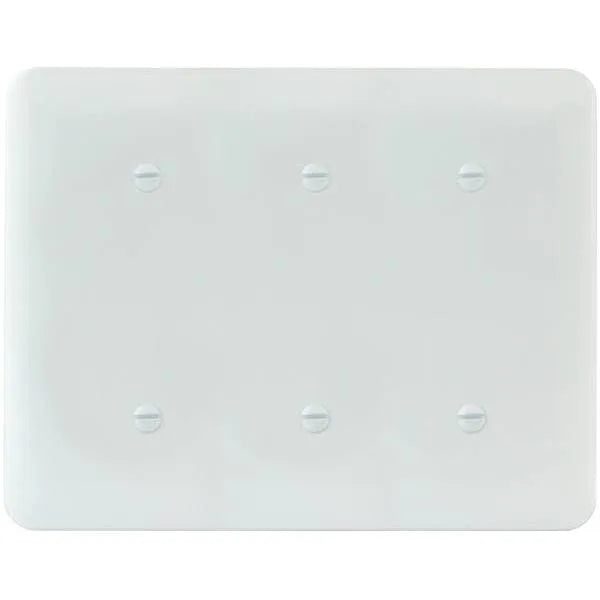 Titan3 White Smooth 3-Gang Blank Princess Metal Wall Plate