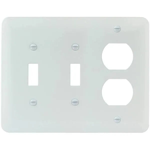 Titan3 White Smooth 3-Gang Toggle/Toggle/Duplex Princess Metal Wall Plate