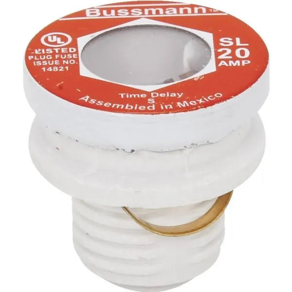 Bussmann® 20 Amp 125 Volt Time-Delay Rejection Base Plug Fuse