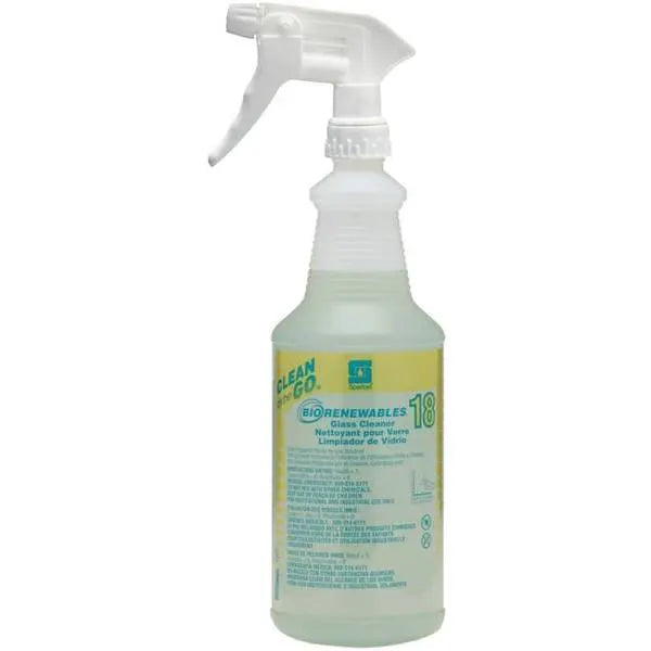 Spartan Biorenewables Glass Cleaner Spray Bottle With Trigger, 32 Oz
