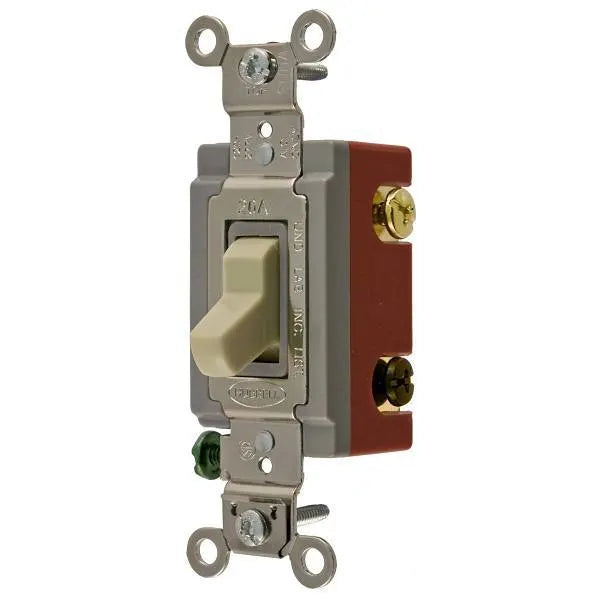 Hubbell Wiring® Single Pole 3-Way 120/277v X Hd Ind Tog Sw Ivry