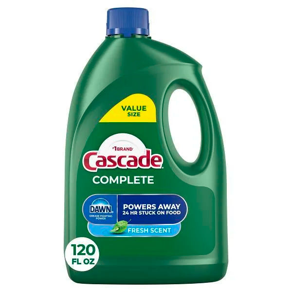 Cascade Complete Gel Dishwasher Detergent, Fresh Scent, 120 Oz
