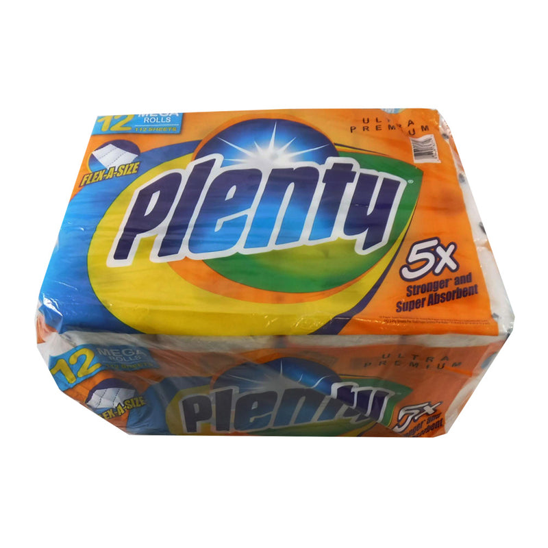 Plenty Kitchen Roll White 2 ply Ultra Premium Flex-A-Size 5.9"x11" 110 Sheets 12/110 c