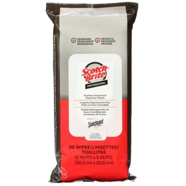 3M Stainless Steel Hood Degreaser Wipes W/ Scotchgard™ Protector