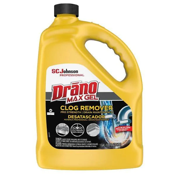 Drano PRO Strength Max Gel Clog Remover, 128 Oz Bottle