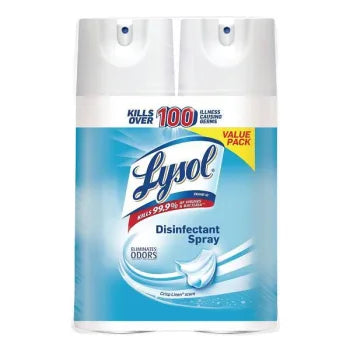 Disinfectant Spray, Crisp Linen, 12.5 Oz Aerosol Spray, 2/Pack