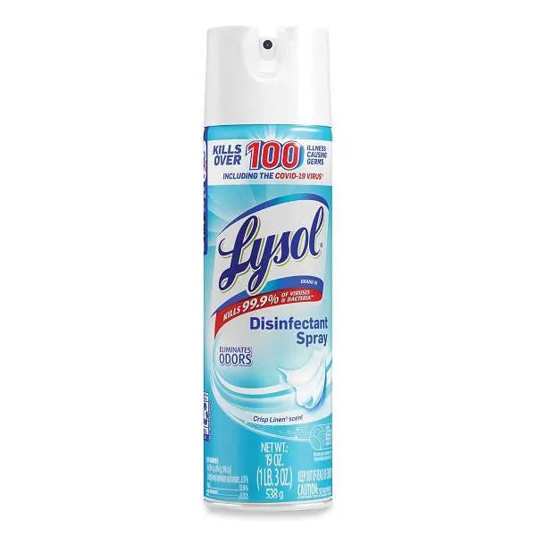 Disinfectant Spray, Crisp Linen, 19 Oz Aerosol Spray