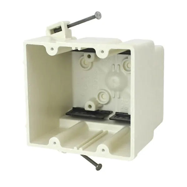 Allied Moulded 2-Gang New Work Fiberglass Switch/Outlet Box, Off White