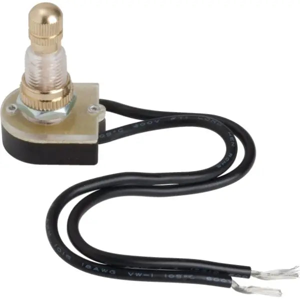 Satco 6 Amp 1-Pole On-Off Brass Rotary Switch