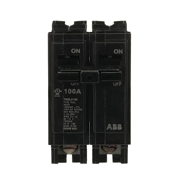 Abb 100 Amp 2 In. Double-Pole Circuit Breaker Thql2100a