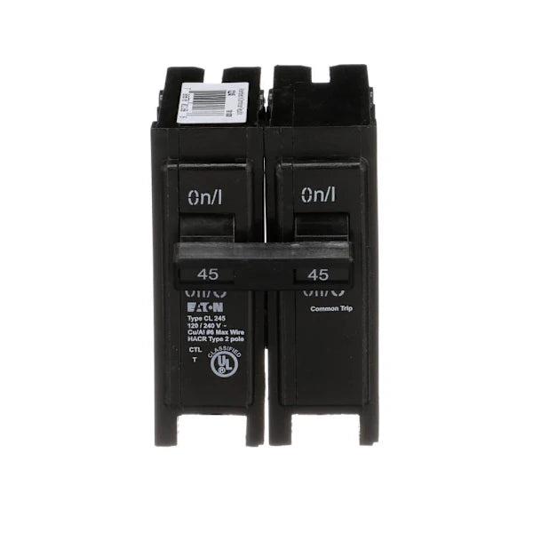Eaton Cl 2-Pole Circuit Breaker, 10000 Aic, 120/240v, 45 Amp
