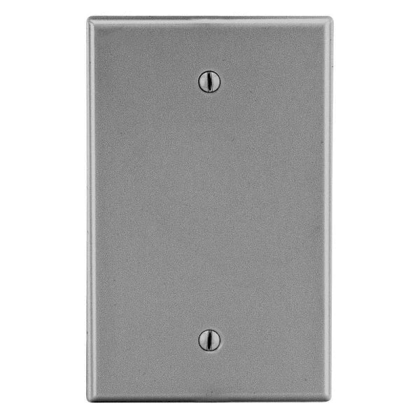 Hubbell 1-Gang Blank Wall Plate, Gray