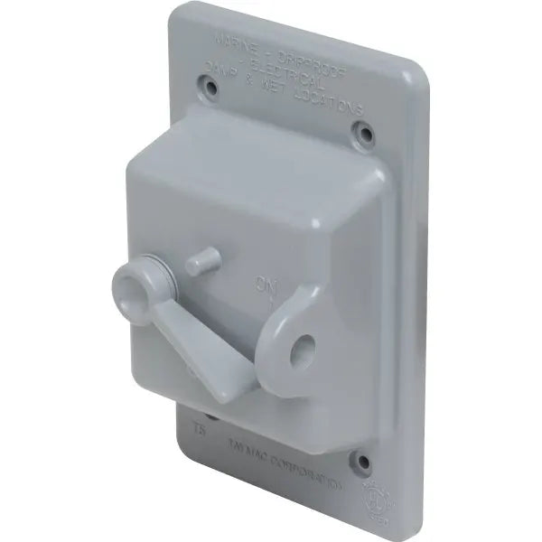 Taymac 1-Gang Plastic Toggle Weatherproof Cover (Gray)