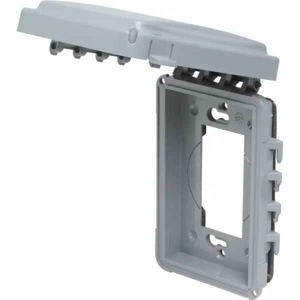 Taymac 1-Gang 6-In-1 Horizontal/Vertical Weatherproof Flip Cover (Gray)