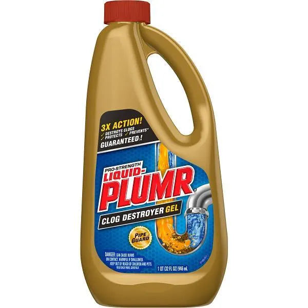 Liquid Plumr Pro-Strength Clog Destroyer, Liquid Drain Cleaner With Pipeguard, 32 Fl Oz