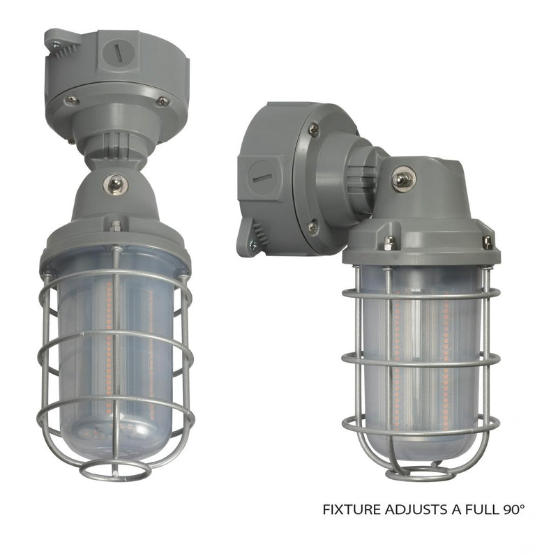 LED Adjustable Vapor Tight - 20W - Gray Finish - 100-277V