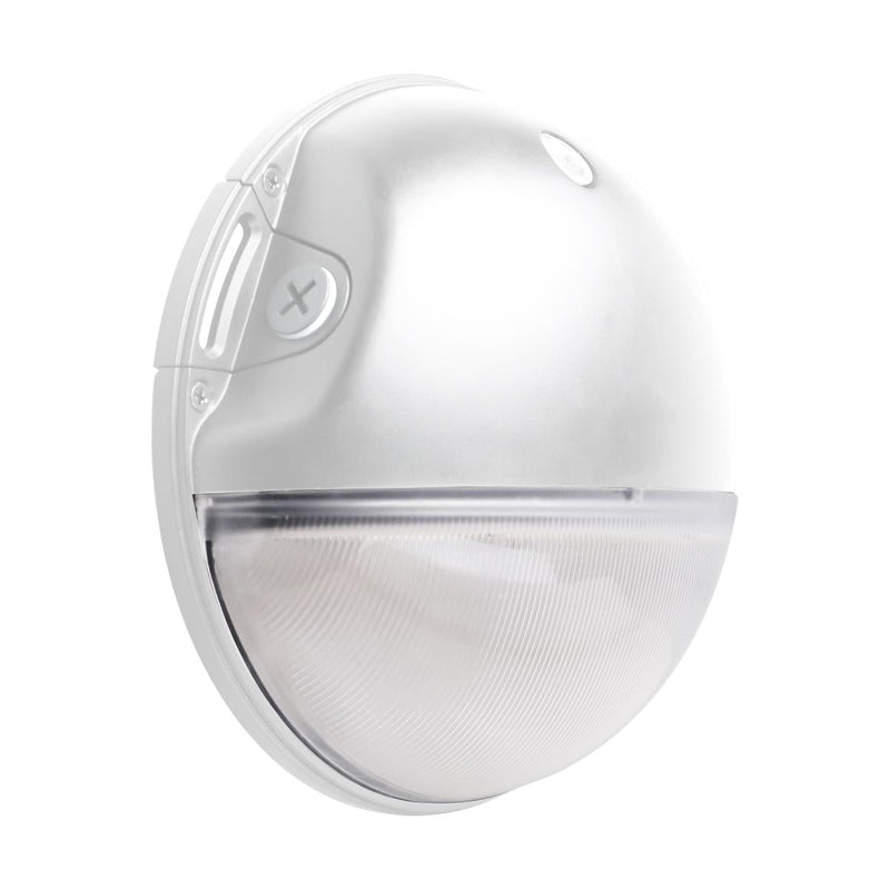 LED Small Round Wall Pack, 20W, CCT Selectable, By-passable Photocell, 3K/4K/5K