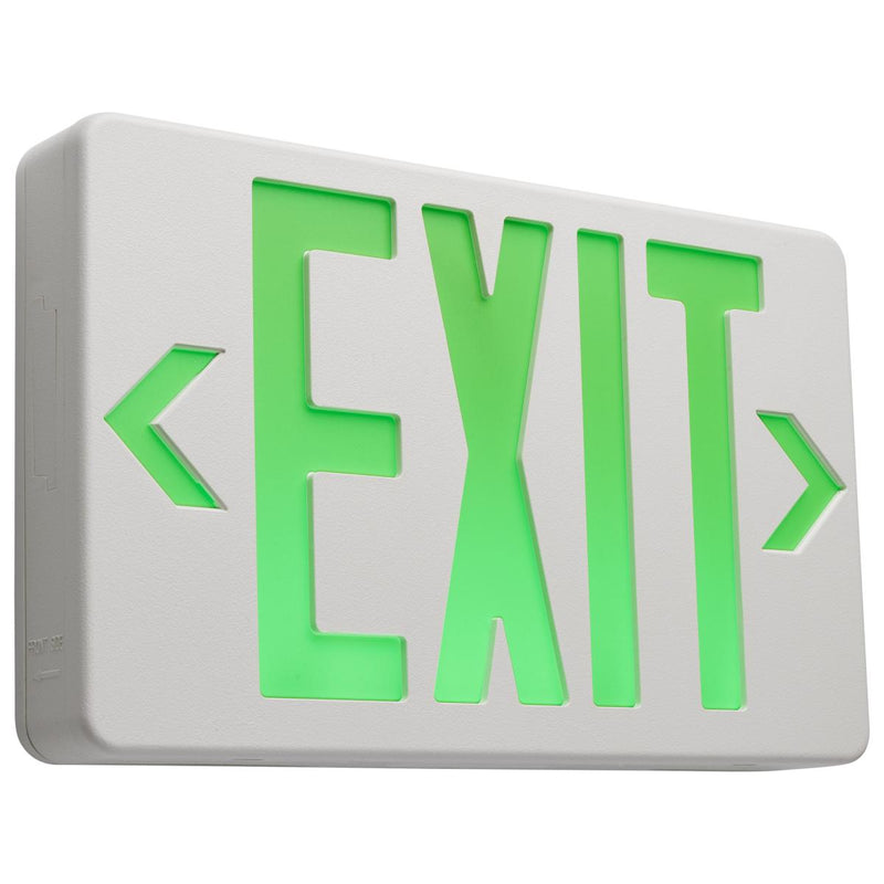 LED Exit Sign, 90min Ni-Cad backup, 120/277V, Single/Dual Face, Universal Mounting