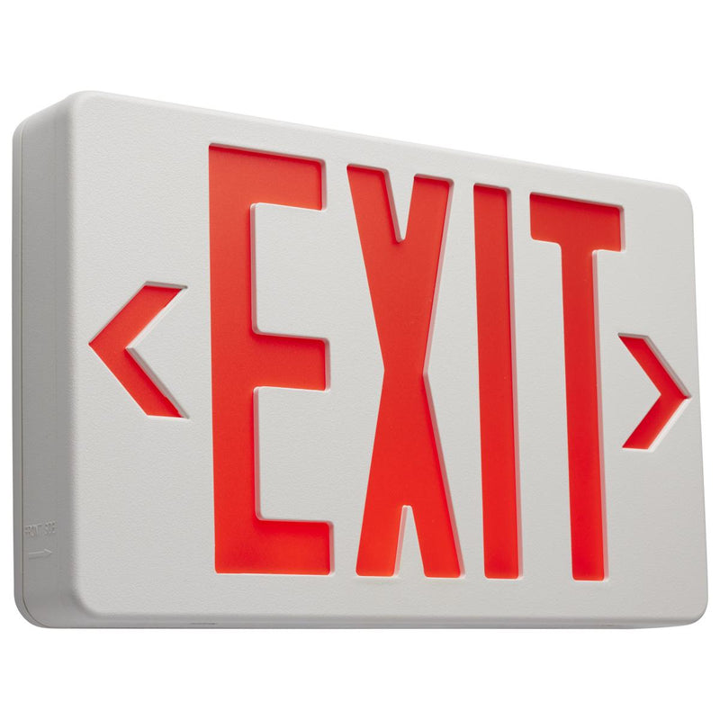 LED Exit Sign, 90min Ni-Cad backup, 120/277V, Single/Dual Face, Universal Mounting