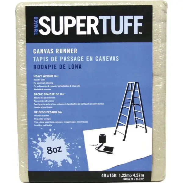 Trimaco Canvas Drop Cloth, 8 Oz, 4 X 15'