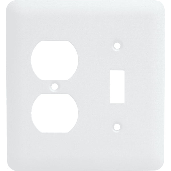 Titan3 Princess Textured 2-Gang Toggle/Duplex Metal Wall Plate (White)