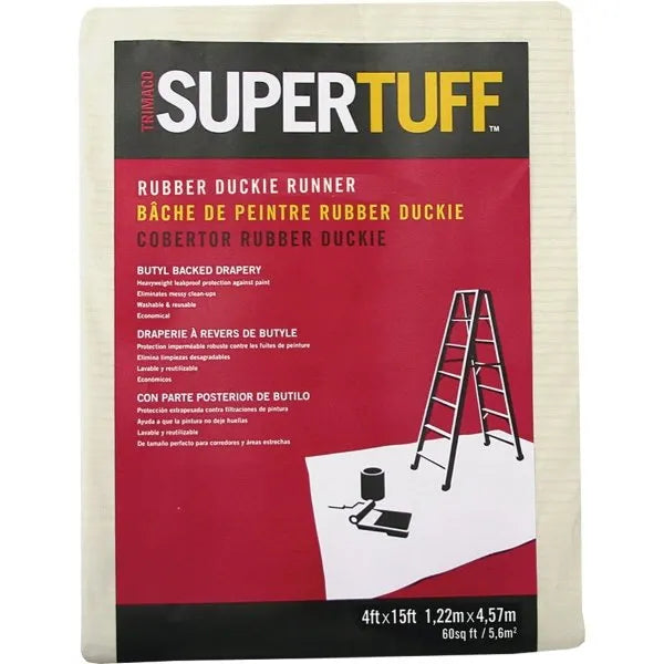 Trimaco 80208 4' X 15' Rubber Duckie Drapery Drop Cloth