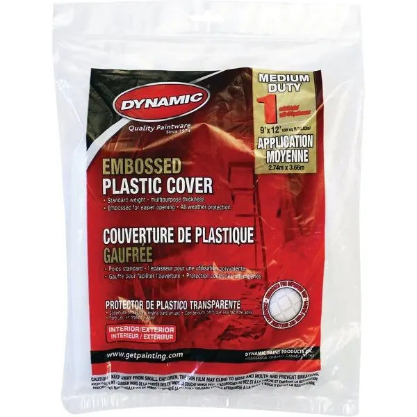 Merit Pro Dynamic 00382 9' X 12' 1 Mil Plastic Drop Cloth, Flat