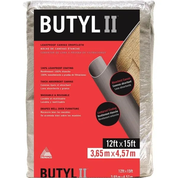 Trimaco 85323 12' X 15' Butyl Ii Two Layer Drop