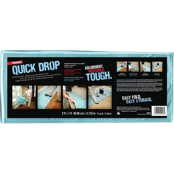 Trimaco 90027 2' X 7' One Tuff Quick Drop Folding Drop Cloth