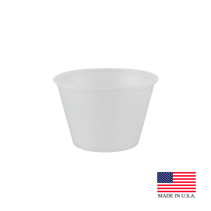 Translucent 4 oz. Plastic Souffle Cup 10/250 cs