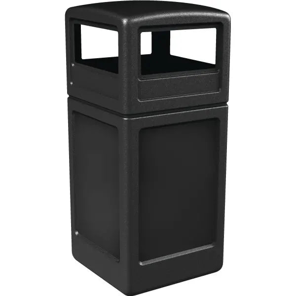 Commercial Zone Products 42 Gallon Square Waste Container W/ Dome Lid, Black