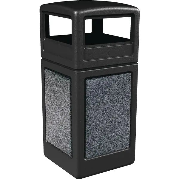 Commercial Zone Products Stonetec 42 Gal. Decorative Trash Can, Pepperstone Panel