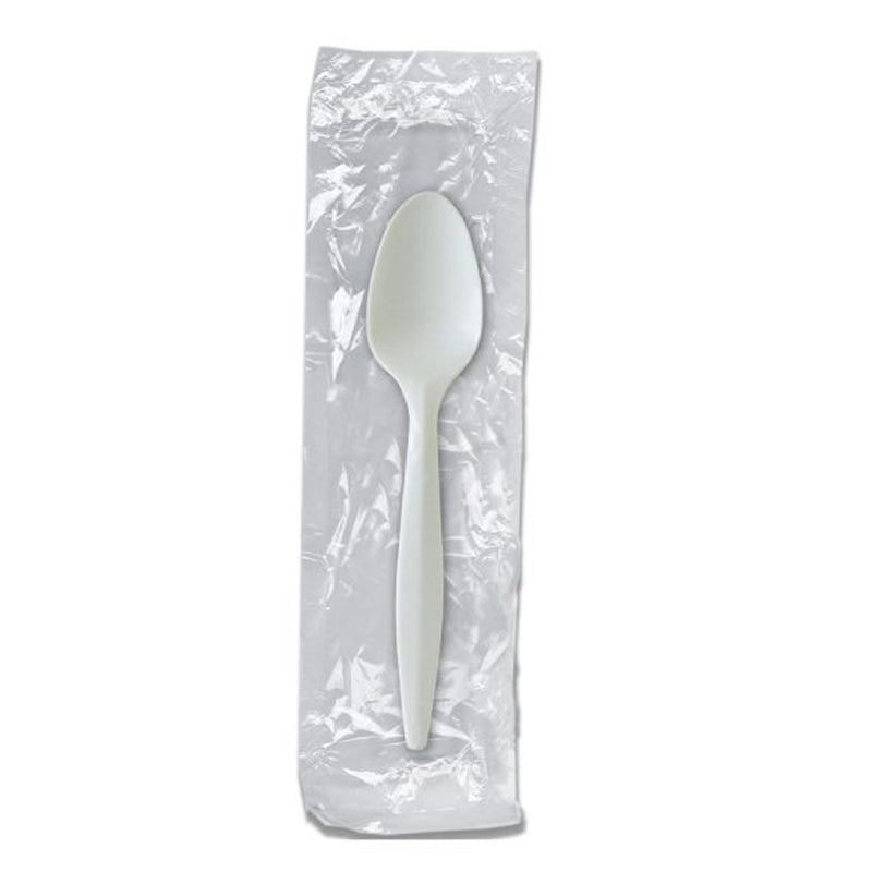 Wrapped Teaspoon White Medium Weight Polypropylene 1000/cs