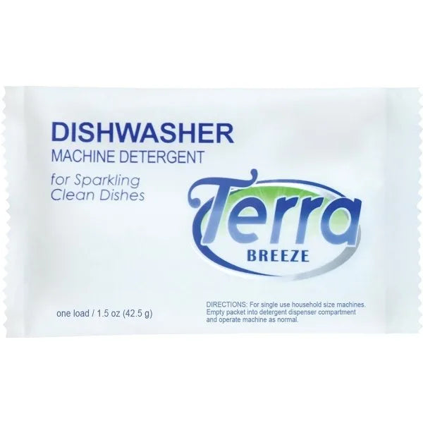 Terra Breeze 1.5oz Automatic Dishwasher Detergent Powder Packet Case of 200