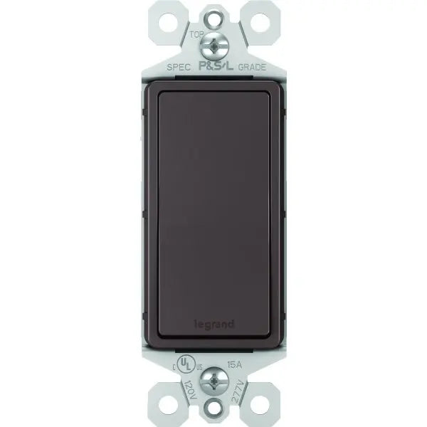 Legrand Radiant 15 Amp 120 Volt 1-Pole/3-Way Rocker Light Switch (Dark-Bronze)