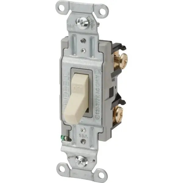 Hubbell-Pro 15 Amp 120/277 Vac 3-Way/2-Position Toggle Switch (Ivory)