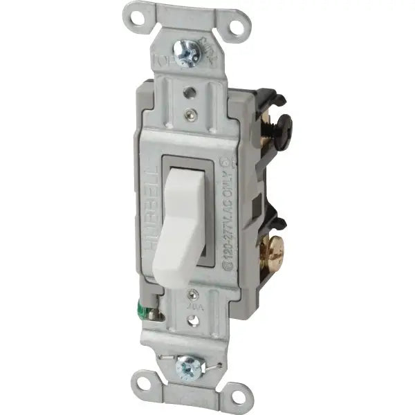 Hubbell 20 Amp 120/277 Vac 2-Position Toggle Switch (White)
